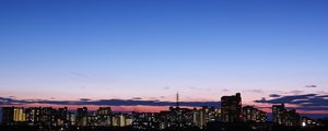 Превью обои ночной город, панорама, горизонт, япония