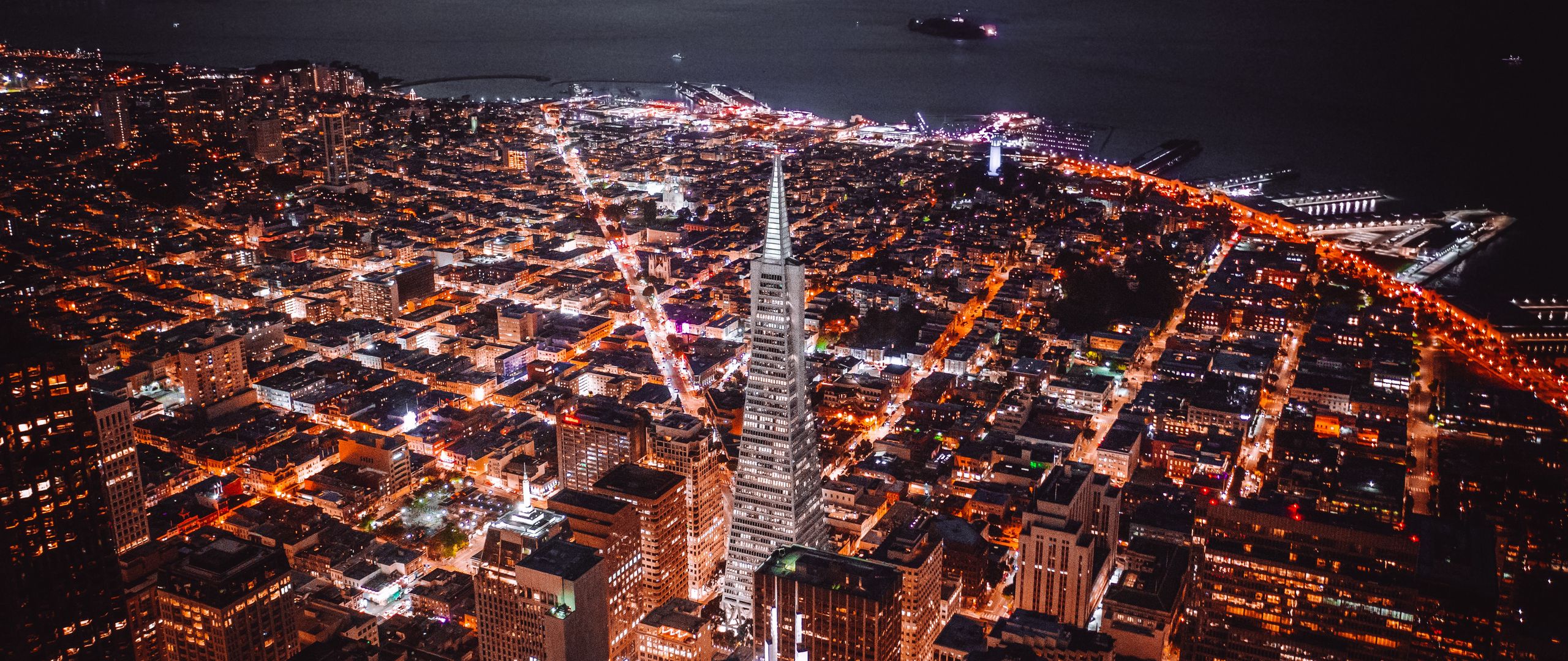 Сан-Франциско ночной сверху