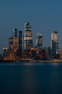 Превью обои ночной город, здания, архитектура, панорама, нью-йорк