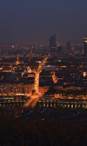 Превью обои ночной город, здания, небоскреб, архитектура