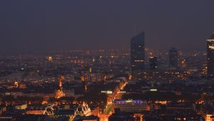 Превью обои ночной город, здания, небоскреб, архитектура