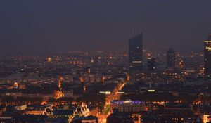 Превью обои ночной город, здания, небоскреб, архитектура