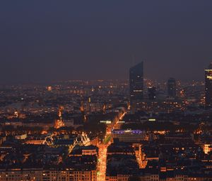 Превью обои ночной город, здания, небоскреб, архитектура