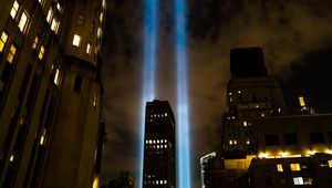Превью обои ночной город, здания, свет, ночь, нью-йорк, сша