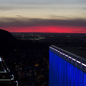 Превью обои ночной город, здания, вид сверху, темный, архитектура