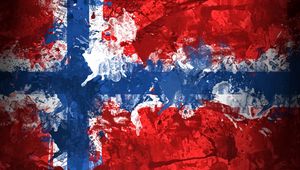 Превью обои норвегия, флаг, символика, краска, фон, текстура