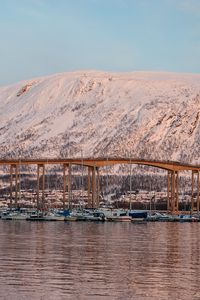 Превью обои норвегия, тромсе, мост, фьорд