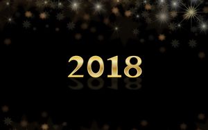 Превью обои новый год, 2018, блеск, цифры