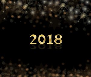 Превью обои новый год, 2018, блеск, цифры