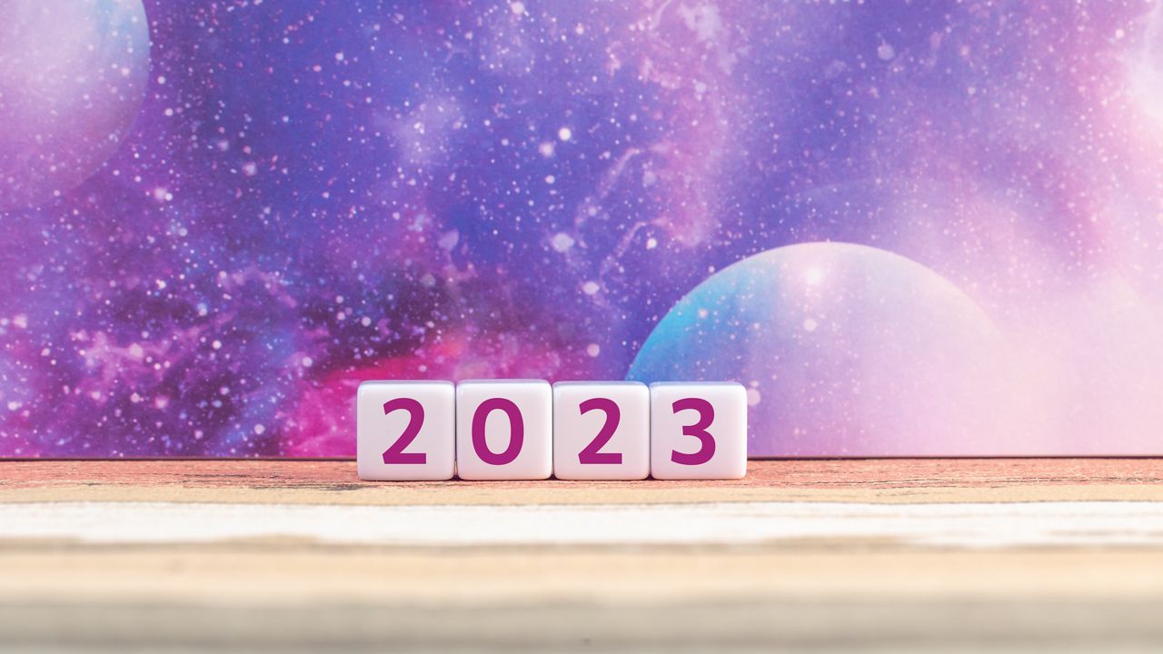 Обои новый год, 2023, цифры, праздник