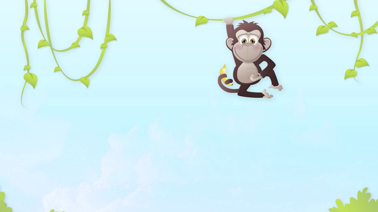 Обои обезьяна, рисунок, ветка, висеть