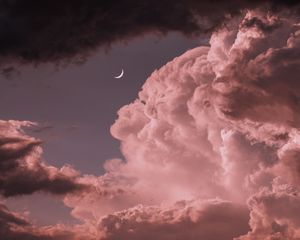 Превью обои облака, луна, небо
