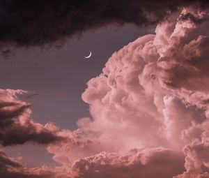 Превью обои облака, луна, небо