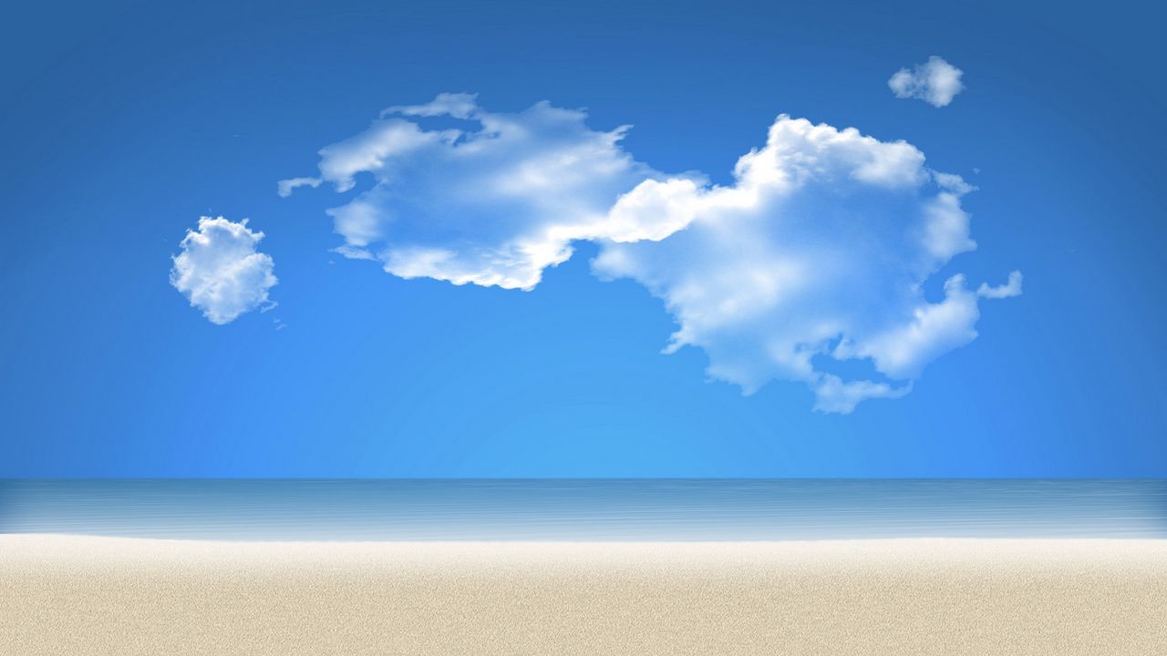 Обои облака, небо, пляж, море, песок