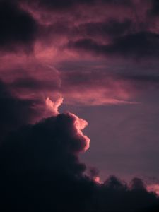 Превью обои облака, небо, сумерки, фиолетовый