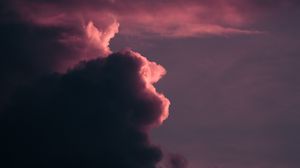 Превью обои облака, небо, сумерки, фиолетовый