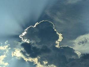 Превью обои облака, небо, тень, свет, синий