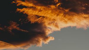 Превью обои облака, небо, закат, пористый, темный