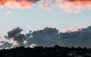 Превью обои облака, небо, закат, пористый, вечер