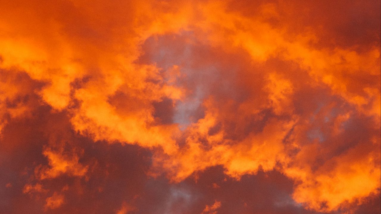 Обои облака, огненный, оранжевый, пористый