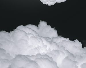 Превью обои облака, отражение, черно-белый, белый