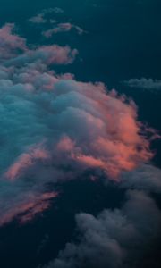 Превью обои облака, вид сверху, небо, высота, атмосфера