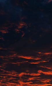 Превью обои облака, закат, ночь