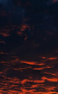 Превью обои облака, закат, ночь