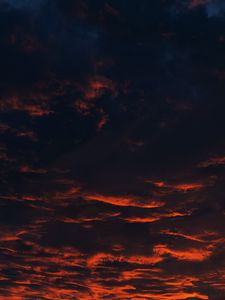 Превью обои облака, закат, ночь