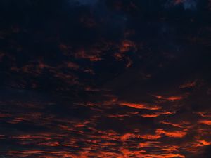 Превью обои облака, закат, ночь