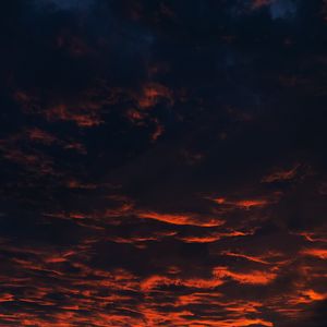 Превью обои облака, закат, ночь