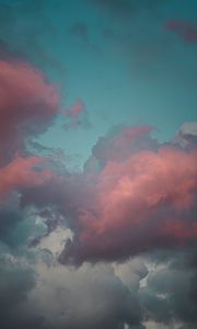 Превью обои облако, небо, розовый, тучи