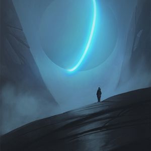 Превью обои одинокий, одиночество, шар, неон