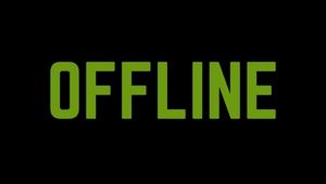 Превью обои оффлайн, offline, надпись, зеленый, статус