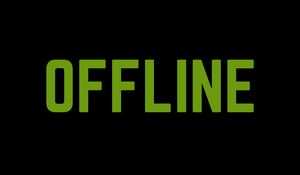 Превью обои оффлайн, offline, надпись, зеленый, статус