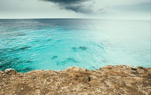 Превью обои окаен, берег, вода, обрыв