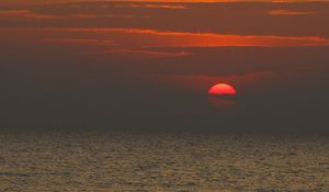 Превью обои океан, вода, солнце, закат