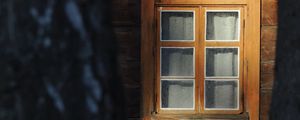 Превью обои окно, дом, деревья, снег, зима