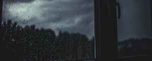 Превью обои окно, капли, дождь, размытость