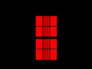 Превью обои окно, решетка, черный, красный