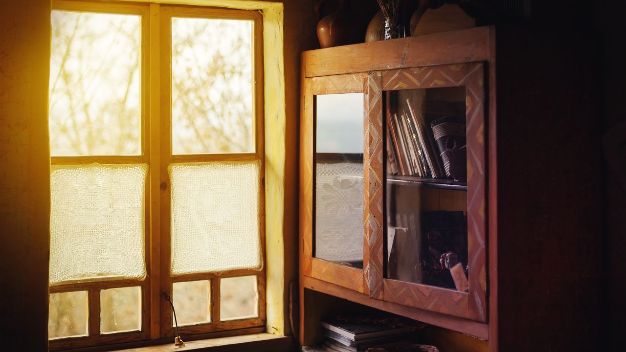 Обои окно, шкаф, интерьер, свет