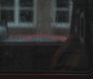 Превью обои окно, стекло, мокрый, капли, дождь