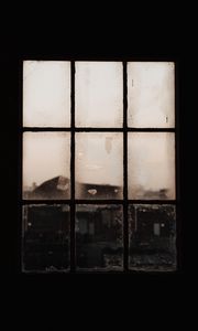 Превью обои окно, стекло, вид, темный