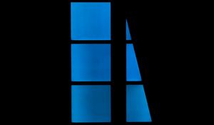 Превью обои окно, темный, темнота, синий