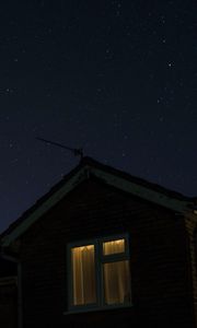 Превью обои окно, звездное небо, ночь