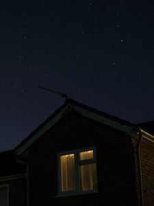 Превью обои окно, звездное небо, ночь
