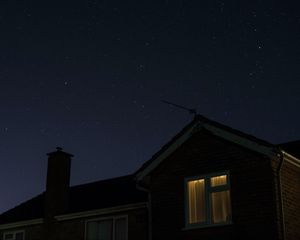 Превью обои окно, звездное небо, ночь