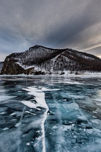 Превью обои ольхон, остров, лед, озеро