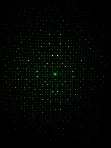 Превью обои оптическая иллюзия, точки, свечение, зеленый, темный