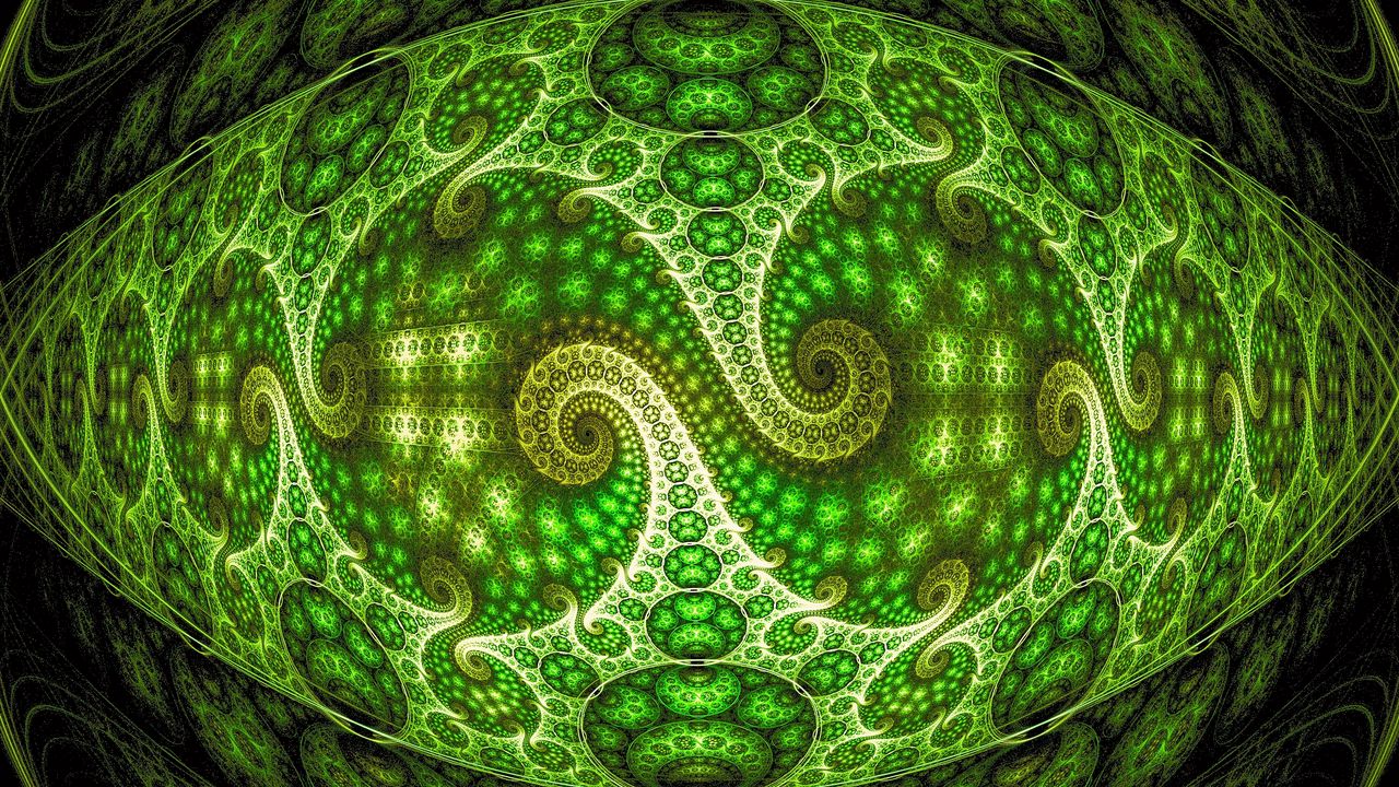 Обои оптическая иллюзия, увеличение, фон, зеленый, узоры